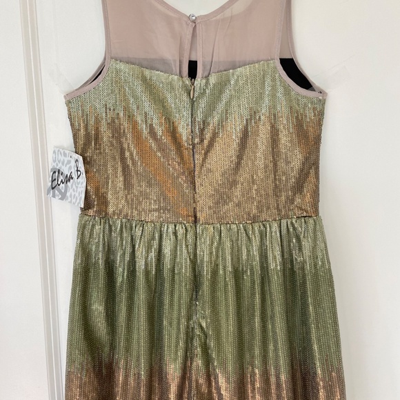 12 NEW Elisa B Green & Gold Gorgeous Tween Sequined Dress  Holidays Christmas - Picture 5 of 5